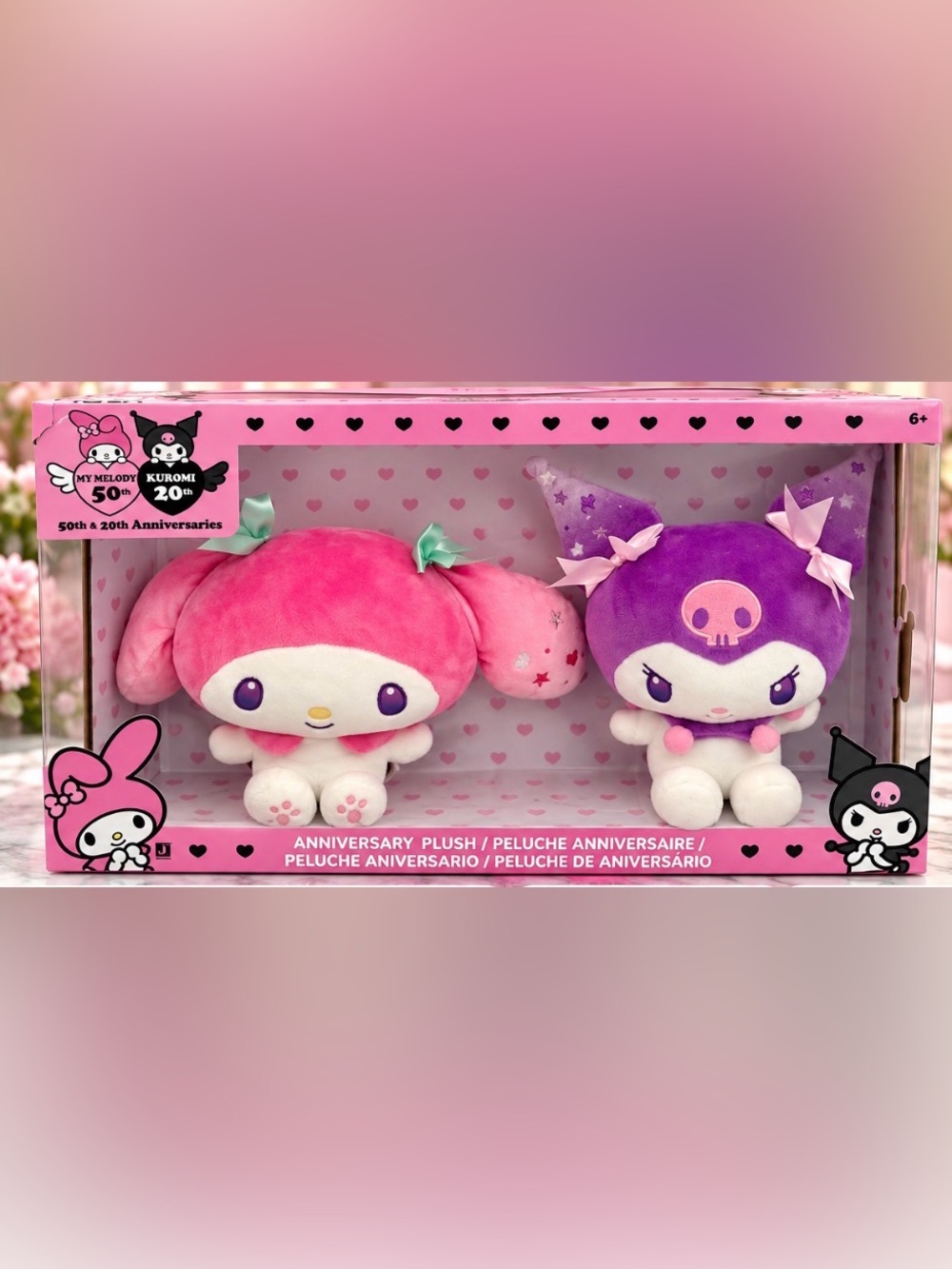 Sanrio My Melody 50th & Kuromi 20th Anniversary 8-Inch Plush 2-Pack Plush Set